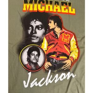 Michael Jackson Graphic Tee Medium Comfort Colors Vintage Style Olive NWOT
